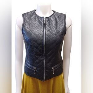 Next Issue Pleather Vest Black Size Small EUC